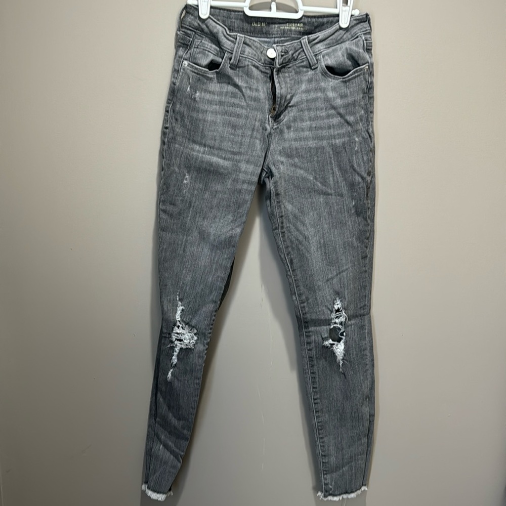 Old Navy rockstar midrise black/grey jeans size 2